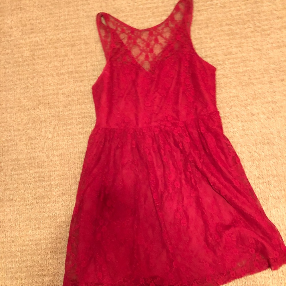 Red lace dress
